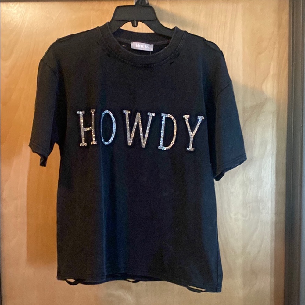 Blueb Collection Black HOWDY tee; Size M
